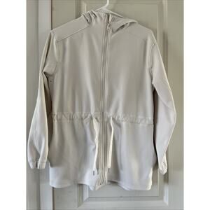 Lululemon Sz 6 Softstreme Cinch Waist Jacket Full Zip White Opal Bone Hooded
